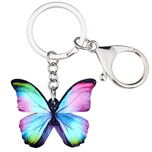 WEVENI Cute Butterfly Schlüsselanhänger Acryl Schmetterling Schlüsselring Tasche Auto Zubehör Geschenke für Frauen Mädchen (Mehrfarbig) von WEVENI JEWELRY