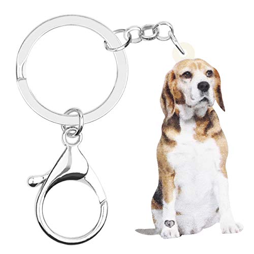 WEVENI Acryl niedlich Beagle Hund Schlüsselanhänger Zubehör für Frauen Mädchen Tasche Auto Charms (Beagle C) von WEVENI JEWELRY