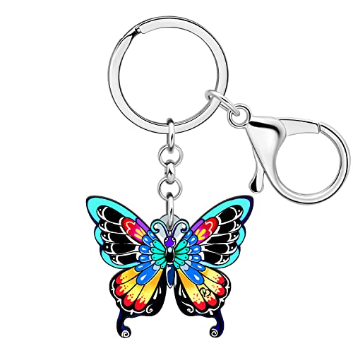 WEVENI Cute Butterfly Schlüsselanhänger Acryl Schmetterling Schlüsselring Tasche Auto Zubehör Geschenke für Frauen Mädchen (Dunkelheit) von WEVENI JEWELRY