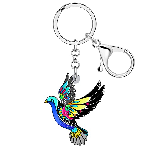 WEVENI Cute Taube Schlüsselanhänger Charms Acryl Taube Schlüsselring Vogel Schmuck für Frauen Mädchen Auto Zubehör (Ebenholz) von WEVENI JEWELRY