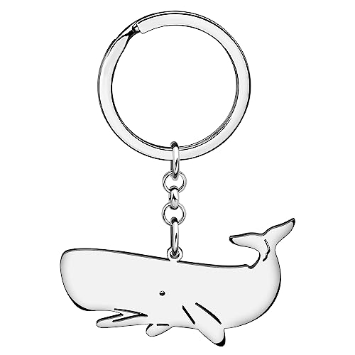 WEVENI Delfin Schlüsselanhänger Wal Schlüsselring Ringe Quallen Charms Fisch Schmuck für Damen Frauen Mädchen Meer Tiere Liebhaber (Versilberter Wal) von WEVENI JEWELRY