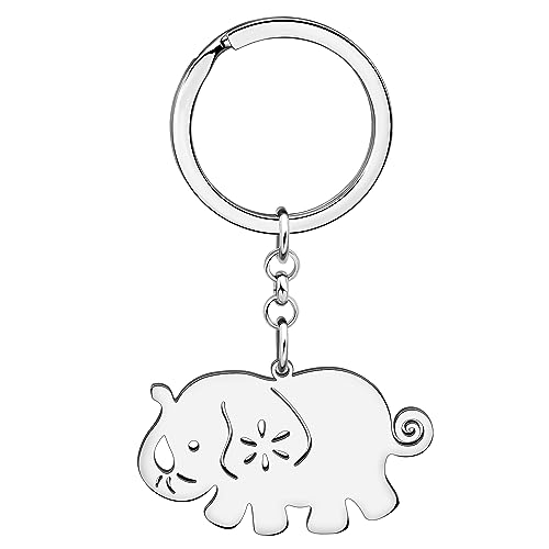 WEVENI Emaille Elefant Schlüsselanhänger Netter Elefanten Schlüsselring für Frauen Mädchen Tasche Auto Zubehör (Graulich) von WEVENI JEWELRY