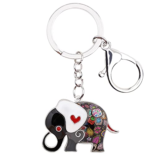 WEVENI Emaille Elefant Schlüsselanhänger Netter Elefanten Schlüsselring für Frauen Mädchen Tasche Auto Zubehör (Elefant B) von WEVENI