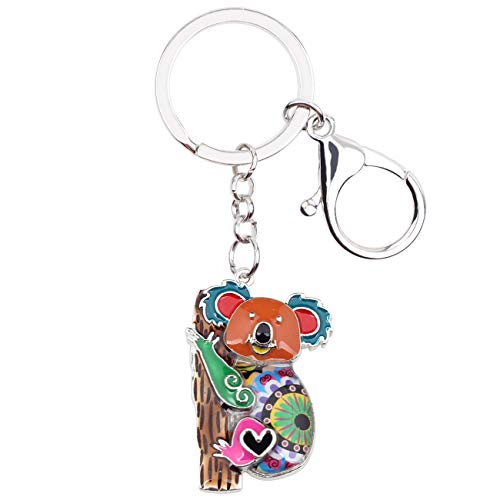 WEVENI Emaille Legierung Australien Koala Bär Schlüsselanhänger Charms Schmuck für Frauen Mädchen Tasche Auto Brieftasche (Mehrfarbig) von WEVENI