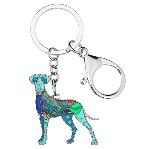 WEVENI Emaille Legierung Deutsche Dogge Hund Schlüsselanhänger Ring Handtasche Tasche Charme Schlüsselanhänger Mode Schmuck für Frauen Mädchen Geschenke (Marineblau) von WEVENI JEWELRY