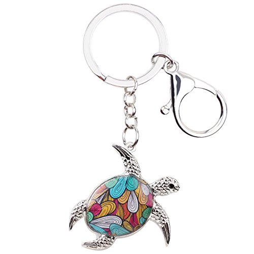 WEVENI Legierung Meer Schildkröte Schlüsselanhänger Schildkröten Schildkröte Schlüsselring Ozean Schmuck Für Damen Frauen Mädchen Tasche Auto Charms (Weiß) von WEVENI JEWELRY