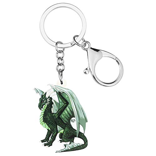 WEVENI Schl黶selanh鋘ger aus Acryl, Dinosaurier-Drache, Tier-Schl黶selanh鋘ger, f黵 Auto, Handtasche, Geldb鰎se, Schmuck f黵 Frauen und Teenager von WEVENI