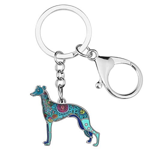 WEVENI Schlüsselanhänger für Windhund, Emaille, Legierung, Schlüsselanhänger, Geschenk, Auto, Geldbörse, Tasche, Anhänger für Frauen und Mädchen, navy von WEVENI JEWELRY