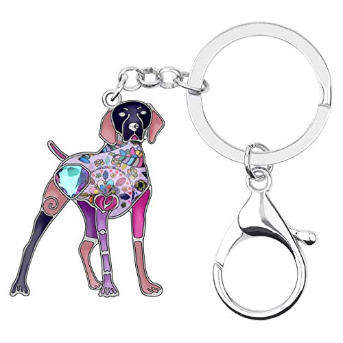 WEVENI Emaille Legierung Kristall Labrador Retriever Schlüsselanhänger Hund Charms Schmuck für Damen Mädchen Tasche Auto Geldbörse (Violett) von WEVENI JEWELRY