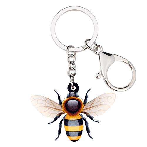 Weveni Schlüsselanhänger aus Acryl mit Bienen-Motiv, Schlüsselanhänger für Frauen und Mädchen von WEVENI JEWELRY