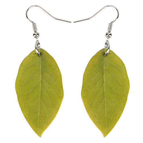 WEVENI Acryl Herbst Ahornblatt Leaf Ohrringe Orange baumeln Neuheit Pflanze Schmuck für Frauen Mädchen Natur Geschenke (Grün) von WEVENI