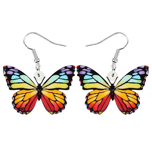 WEVENI Acryl Cute Schmetterling Ohrringe baumeln Insekt Charms Neuheit Geschenke Mode-Schmuck für Frauen Damen Mädchen (Lila) von WEVENI