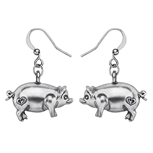 WEVENI Antike Legierung süße Schweinchen Ohrringe Schweinchen baumeln Tropfen für Frauen Mädchen Modeschmuck Charms Geschenk, Zink, Sandstein von WEVENI