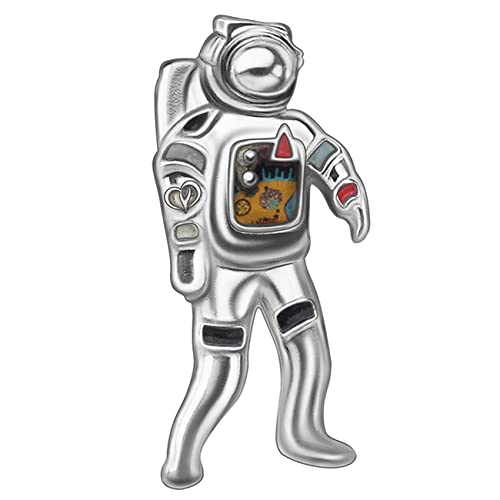 WEVENI Emaille Legierung Astronaut Broschen Pins für Damen Mädchen Modeschmuck Schal Hut Zubehör Geschenk (Schwarz) von WEVENI