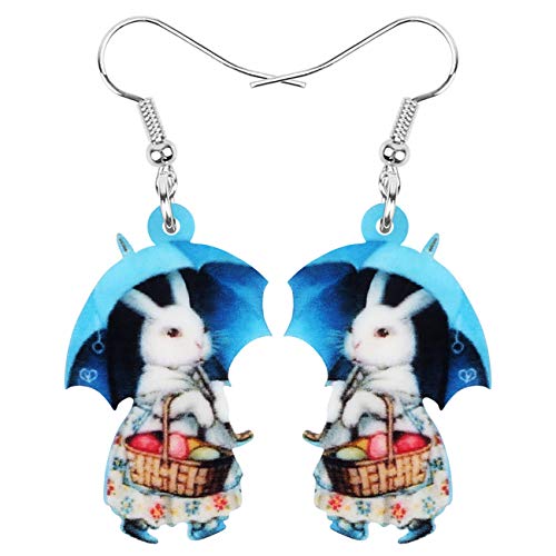 WEVENI Cute Acryl Ostern Ohrringe Osterhase Kaninchen Dangle Schmuck Für Frauen Mädchen Charm Ostergeschenke (Mehrfarbig) von WEVENI