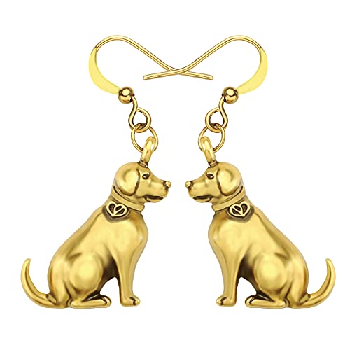 WEVENI Cute Labrador Retriever Ohrringe Haustier Hund Schmuck Mode Gold Versilbert für Damen Frauen Mädchen (Gold) von WEVENI