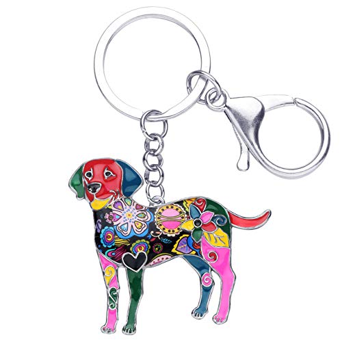 WEVENI Emaille Legierung Labrador Hund Schlüsselanhänger Zubehör Haustierschmuck Auto Brieftasche Charms Für Frauen Mädchen (Mehrfarbig) von WEVENI