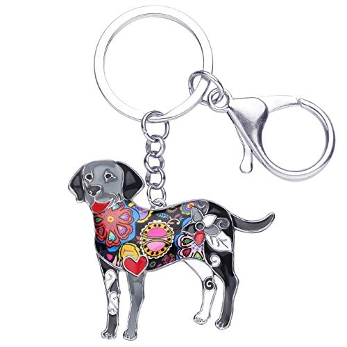 WEVENI Emaille Legierung Labrador Hund Schlüsselanhänger Zubehör Haustierschmuck Auto Brieftasche Charms Für Frauen Mädchen (Schwarz) von WEVENI