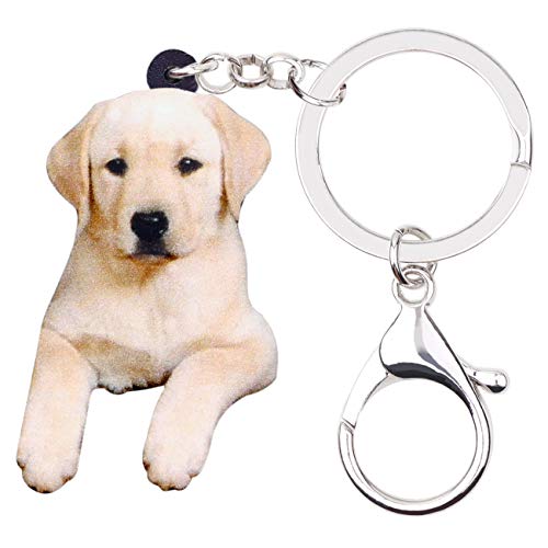 WEVENI Jewelry Schl黶selanh鋘ger aus Acryl, wei遝r Labrador, 52 mm x 30 mm von WEVENI