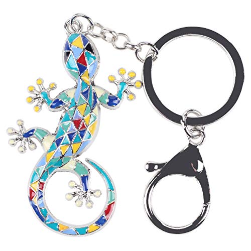 WEVENI Legierung Gecko Eidechse Schlüsselanhänger Schlüsselring Mode Schmuck für Frauen Mädchen Auto Brieftasche Tasche Charms von WEVENI