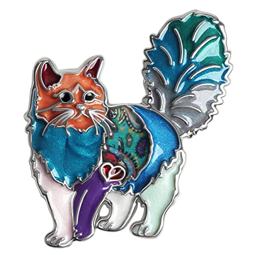 WEVENI Legierung elegante Katze Brosche Emaille Pin Kätzchen Anstecknadeln Schal Anzug Zubehör für Frauen Dame Mädchen Party Geschenk (Multi) von WEVENI
