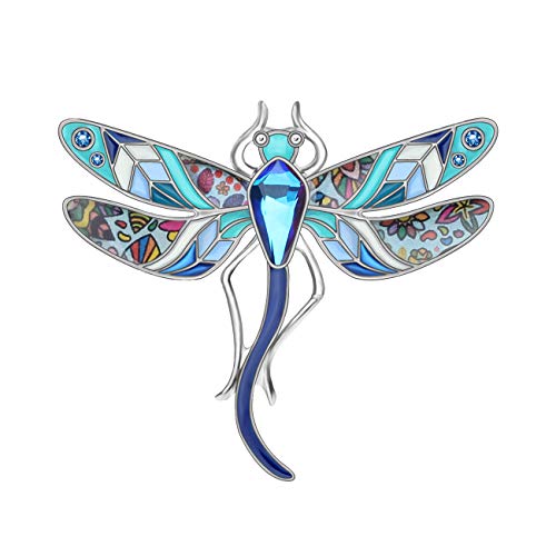 WEVENI Emaille Libelle Brosche Pins Für Frauen Damen Mädchen Mode Schmuck Schal Hut Dragonfly Zubehör Geschenk (Blau) von WEVENI
