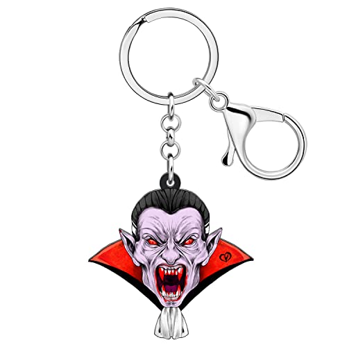 WEVENI Nette Acryl Halloween Schädel Keychain Voodoo-Puppe Schlüsselanhänger Piraten Sarg Anhänger Charms Geldbörse Grab Zubehör, Vampire, W2L2 von WEVENI