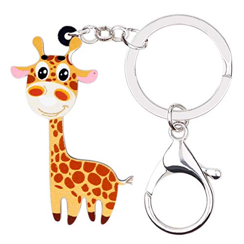 WEVENI Niedliche Giraffe Geschenke für Frauen Mädchen Acryl Giraffe Schlüsselanhänger Dschungel Tiere Schlüsselanhänger Anhänger Charms Autoschlüssel Zubehör, Giraffe B, W2L2 von WEVENI