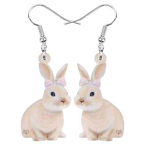 WEVENI Acryl Ostern Ohrringe Osterhase Kaninchen Dangle Schmuck Für Frauen Mädchen Charm Ostergeschenke (Rosa) von WEVENI