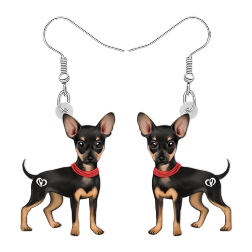 WEVENI Süße Acryl Hund Ohrringe Baumeln Mops Dackel Dekor Schmuck Chihuahua Geschenke Für Frauen Mädchen Kinder Haustier Hund Charms (Chihuahua C) von WEVENI