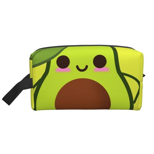 Avocado-Cartoon, Make-up-Tasche, Kosmetiktasche, tragbare Reise-Kulturtasche, Make-up-Tasche, Organizer von WEVFGHI