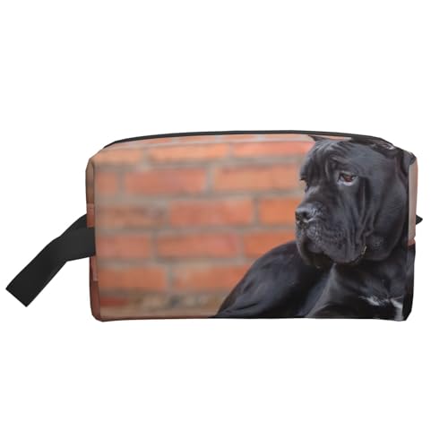 Cane Corso große Schwarze Hunde Haustiere, Make-up-Tasche, Kosmetiktasche, tragbare Reise-Kulturtasche, Make-up-Tasche, Organizer von WEVFGHI