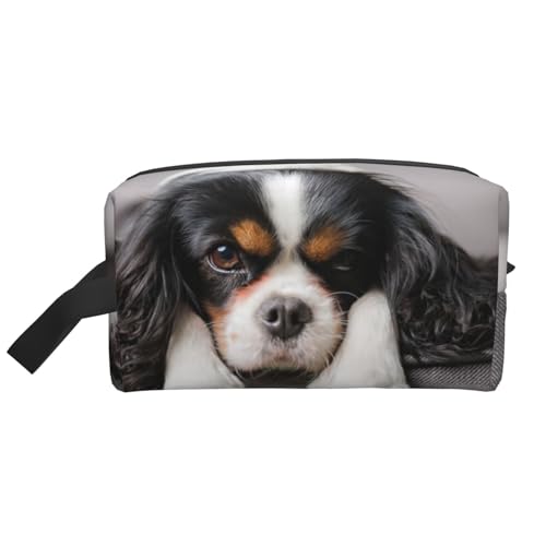 Cavalier King Charles Spaniel Hund, Make-up-Tasche, Kosmetiktasche, tragbare Reise-Kulturtasche, Make-up-Tasche, Organizer von WEVFGHI