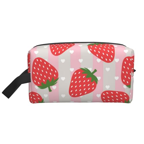 Erdbeere, Make-up-Tasche, Kosmetiktasche, tragbare Reise-Kulturtasche, Make-up-Tasche, Organizer von WEVFGHI