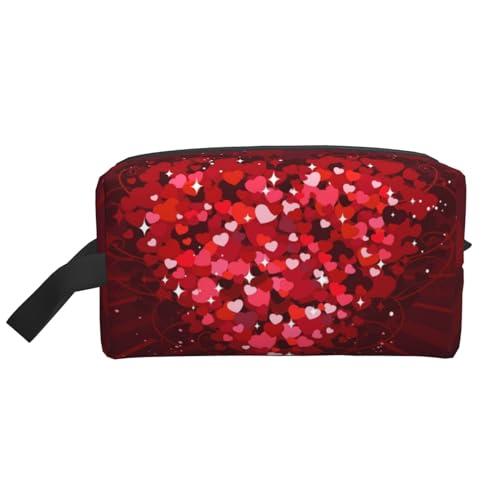 Fröhlichen Valentinstag, Make-up-Tasche, Kosmetiktasche, tragbare Reise-Kulturtasche, Make-up-Tasche, Organizer von WEVFGHI