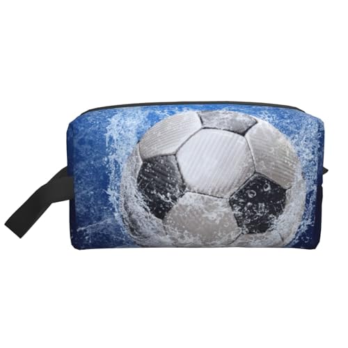 Fußball-Wasserdruck, Make-up-Tasche, Kosmetiktasche, tragbare Reise-Kulturtasche, Make-up-Tasche, Organizer von WEVFGHI