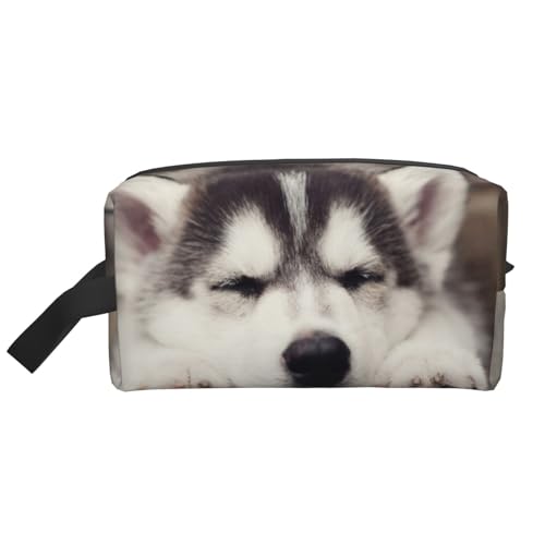 Husky Hund, Make-up-Tasche, Kosmetiktasche, tragbare Reise-Kulturtasche, Make-up-Tasche, Organizer von WEVFGHI
