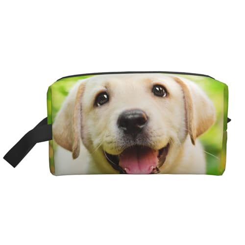 Labrador Retriever Welpe, Make-up-Tasche, Kosmetiktasche, tragbare Reise-Kulturtasche, Make-up-Tasche, Organizer von WEVFGHI