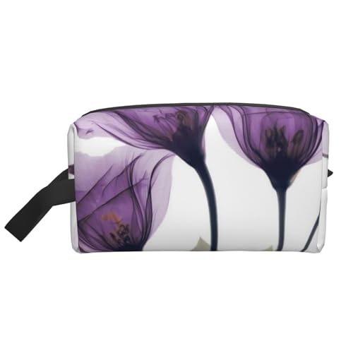 Lavendel-lila Hoffnungsblumen, Make-up-Tasche, Kosmetiktasche, tragbare Reise-Kulturtasche, Make-up-Tasche, Organizer von WEVFGHI