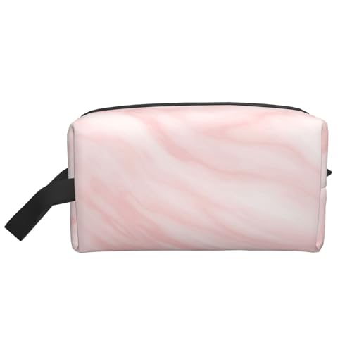 Marmormuster, weißer und rosa Marmor, Make-up-Tasche, Kosmetiktasche, tragbare Reise-Kulturtasche, Make-up-Tasche, Organizer von WEVFGHI