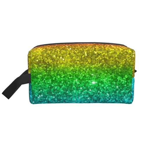 Mehrfarbiger Regenbogenglitter, Make-up-Tasche, Kosmetiktasche, tragbare Reise-Kulturtasche, Make-up-Tasche, Organizer von WEVFGHI