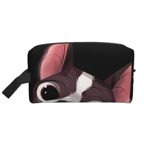 Natur des Boston Terriers, Make-up-Tasche, Kosmetiktasche, tragbare Reise-Kulturtasche, Make-up-Tasche, Organizer von WEVFGHI