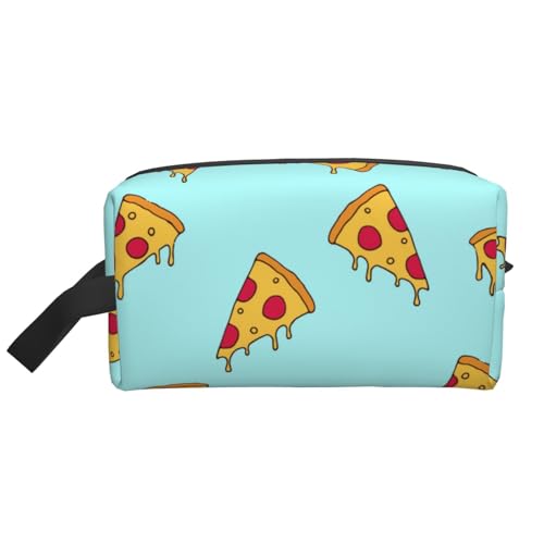 Pizza-Druck, Make-up-Tasche, Kosmetiktasche, tragbare Reise-Kulturtasche, Make-up-Tasche, Organizer von WEVFGHI