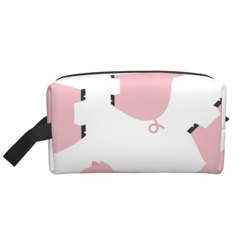 Rosa Schwein, Make-up-Tasche, Kosmetiktasche, tragbare Reise-Kulturtasche, Make-up-Tasche, Organizer von WEVFGHI