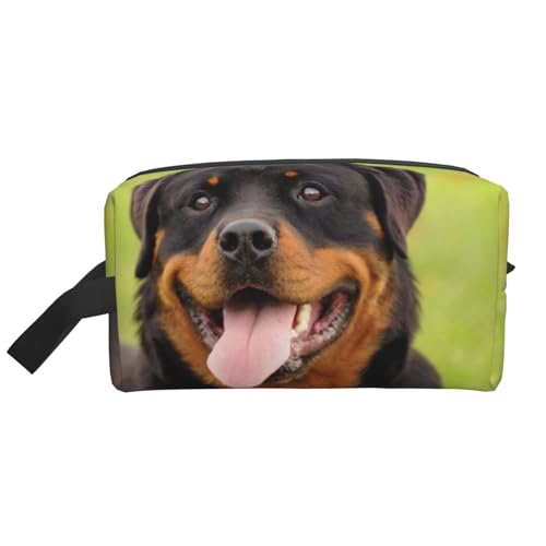 Rottweiler gedruckt, Make-up-Tasche, Kosmetiktasche, tragbare Reise-Kulturtasche, Make-up-Tasche, Organizer von WEVFGHI