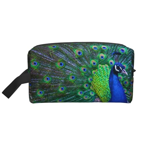 Schöner Pfau, Make-up-Tasche, Kosmetiktasche, tragbare Reise-Kulturtasche, Make-up-Tasche, Organizer von WEVFGHI