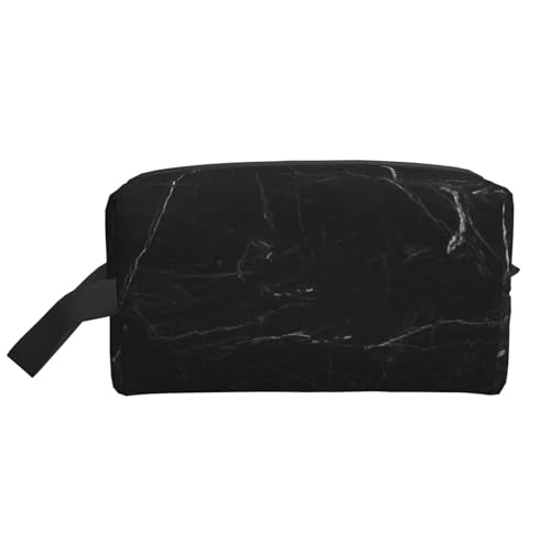 Schwarze Marmorstruktur, Make-up-Tasche, Kosmetiktasche, tragbare Reise-Kulturtasche, Make-up-Tasche, Organizer von WEVFGHI