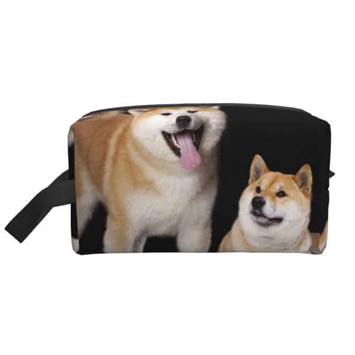 Shiba Inu Akita Inu, Make-up-Tasche, Kosmetiktasche, tragbare Reise-Kulturtasche, Make-up-Tasche, Organizer von WEVFGHI