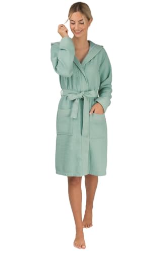 Unisex Damen Herren Badejacke Bademantel Soft Piquee wewofashion by Otto Werner Mint 3703 Gr. S von WEWO-Fashion