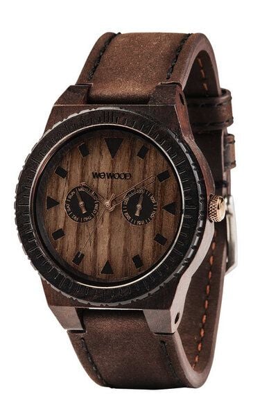WEWOOD Holz-Armbanduhr LEO LEATHER CHOCOLATE | 100% hautverträglich von WEWOOD